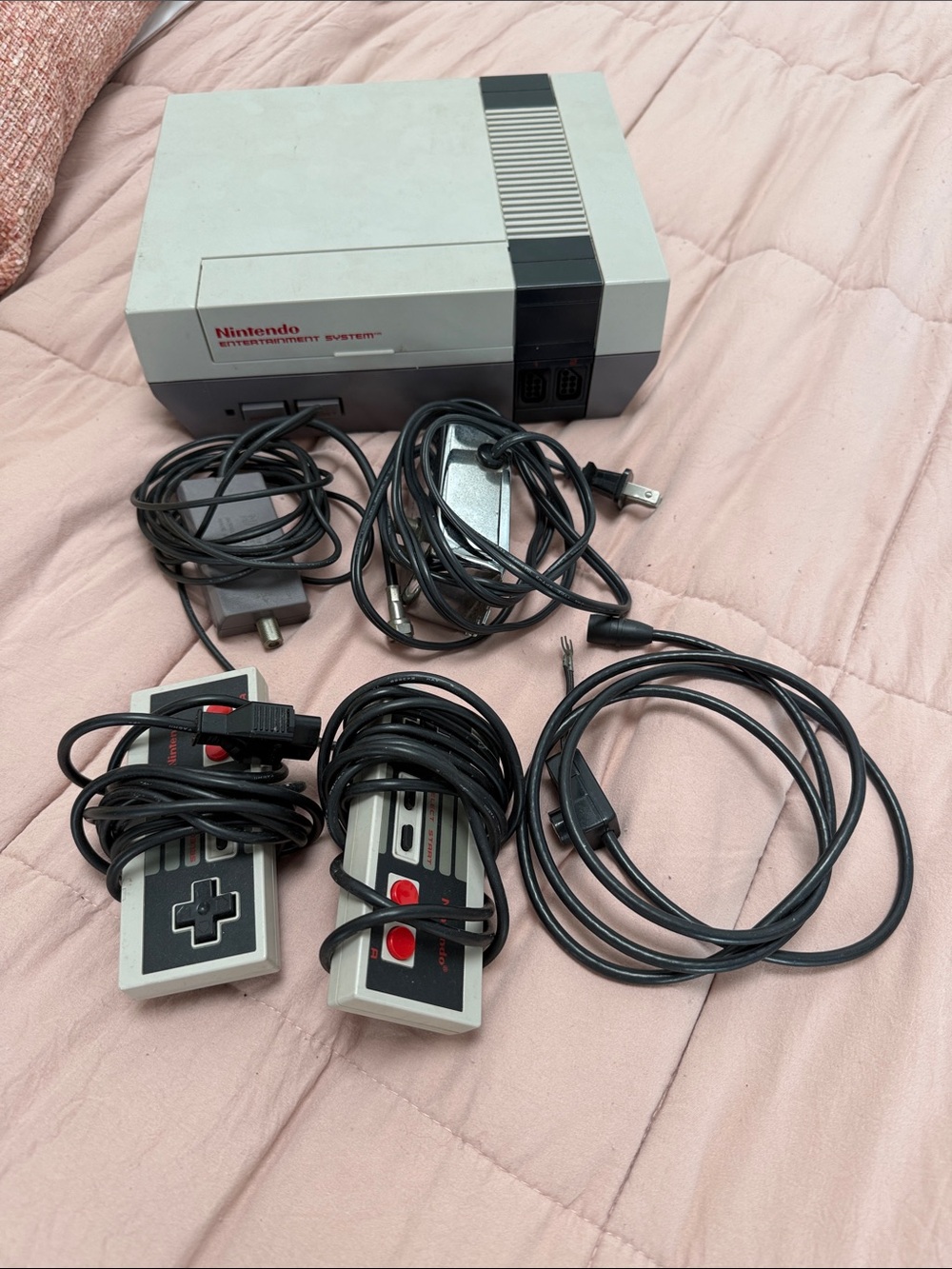Nintendo Classic NES Console in Gray and Black with Red Accents